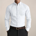 Men's Long Sleeve Slim-Fit Collared Shirt