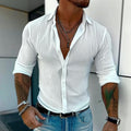Men's Slim Ribbed Lightweight Summer Shirt