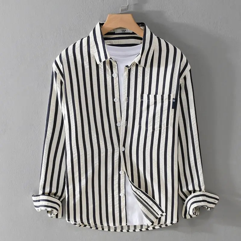Men's Relaxed Long Sleeve Printed Summer Shirt