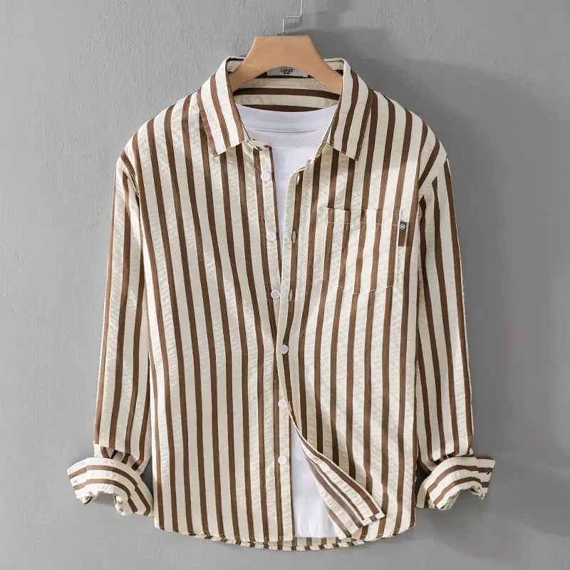 Men's Relaxed Long Sleeve Printed Summer Shirt