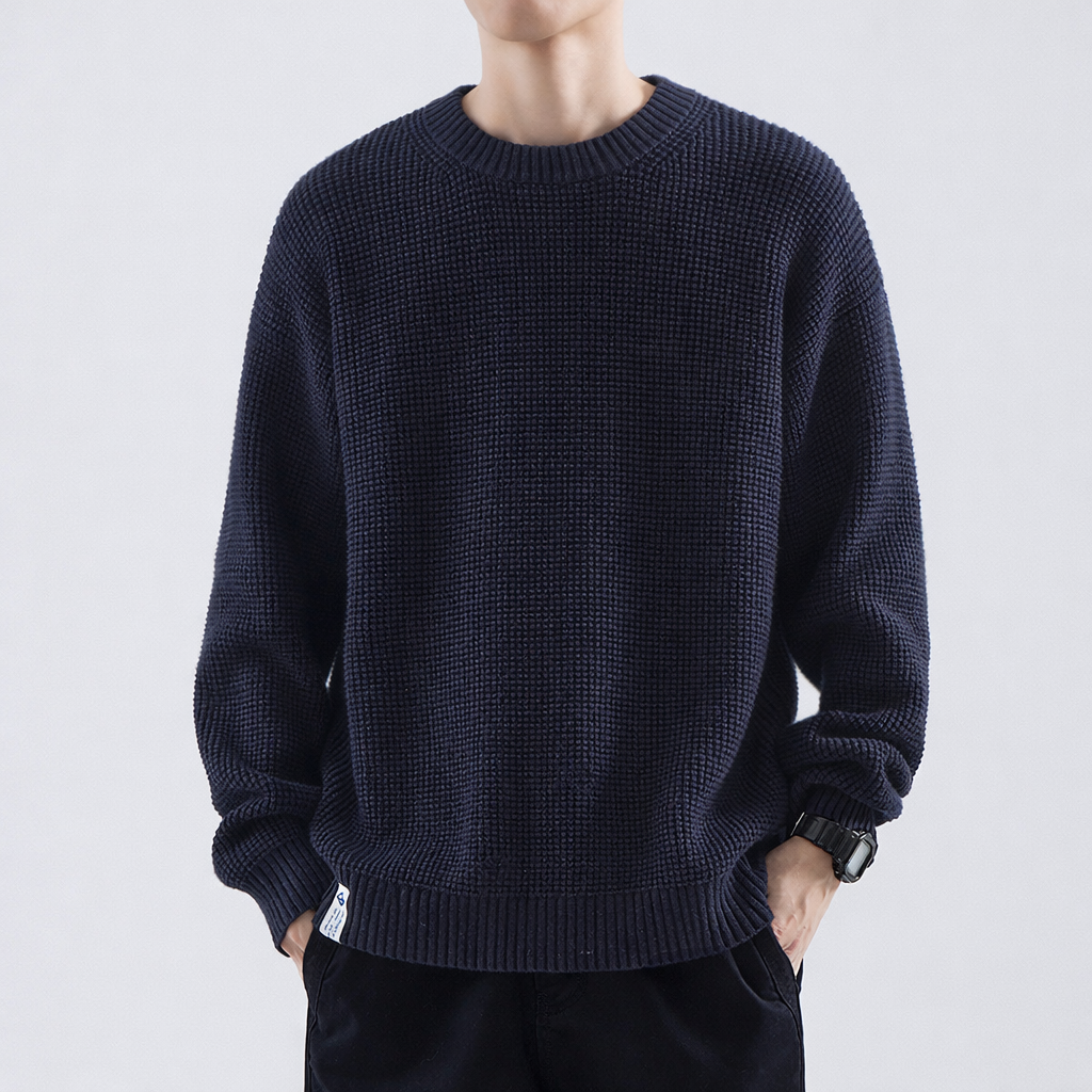 Men's Easy-Fit Textured Winter Knit Pullover