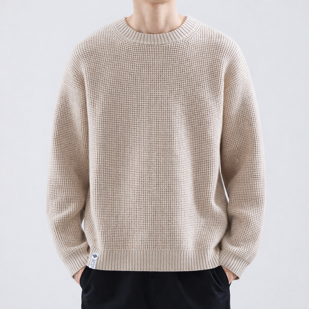 Men's Easy-Fit Textured Winter Knit Pullover