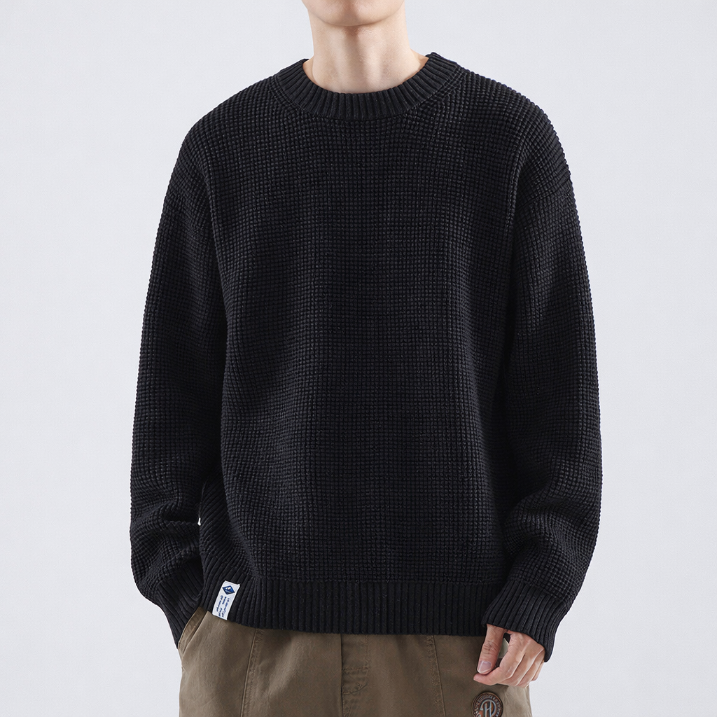 Men's Easy-Fit Textured Winter Knit Pullover