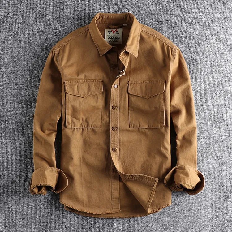 Men's Button-Up Double Pocket Overshirt