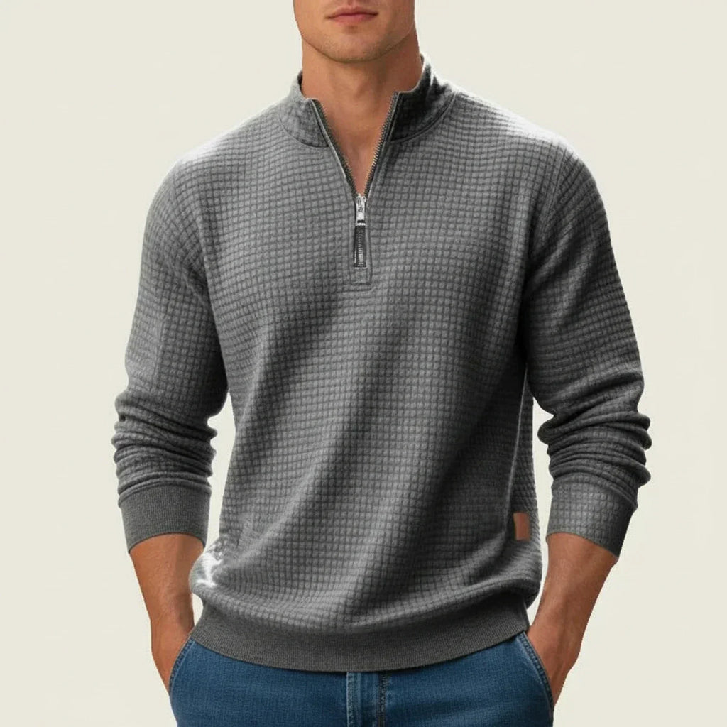 Men's Smart Textured Quarter-Zip Pullover