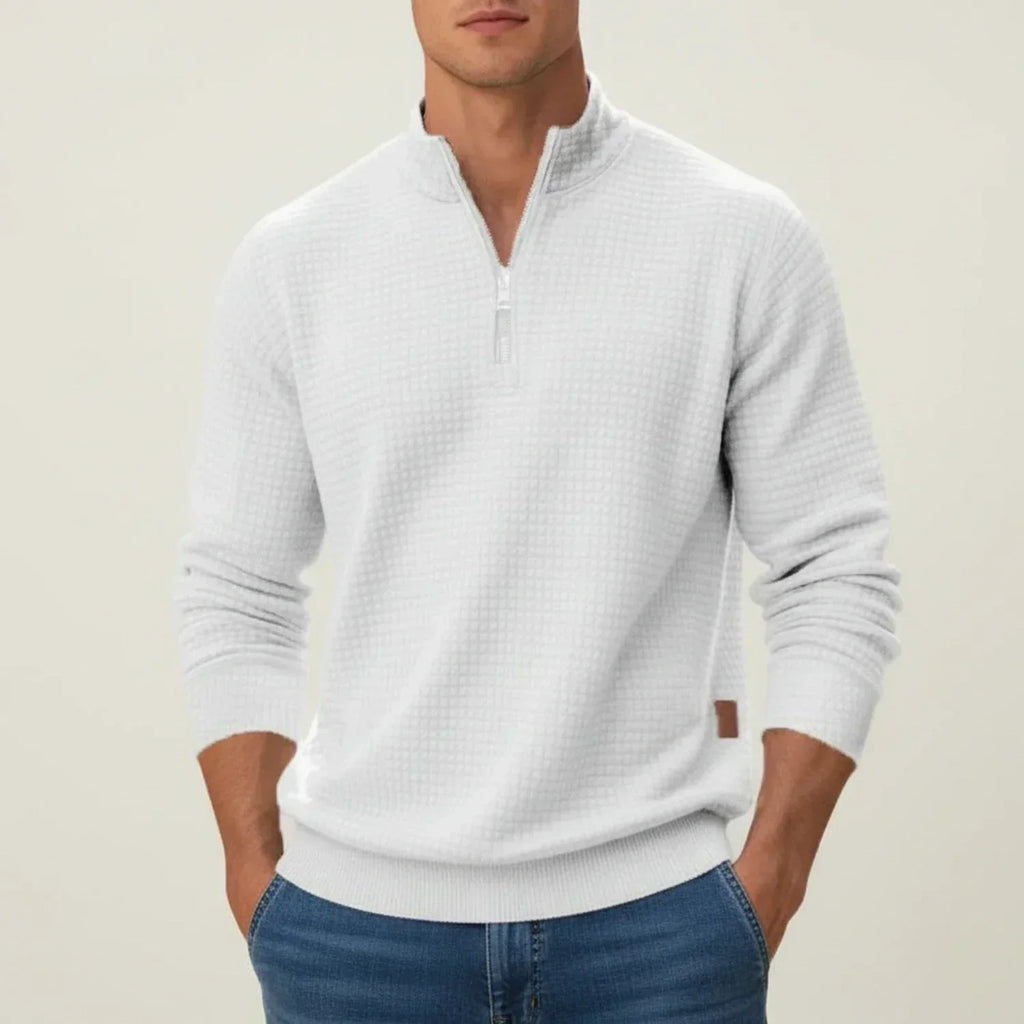 Men's Smart Textured Quarter-Zip Pullover