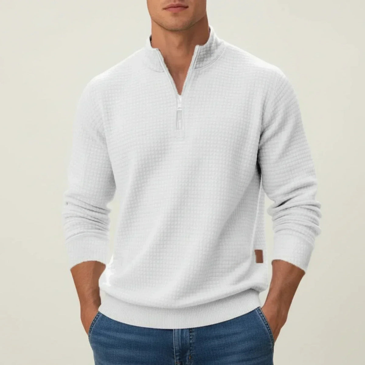 Men's Smart Textured Quarter-Zip Pullover
