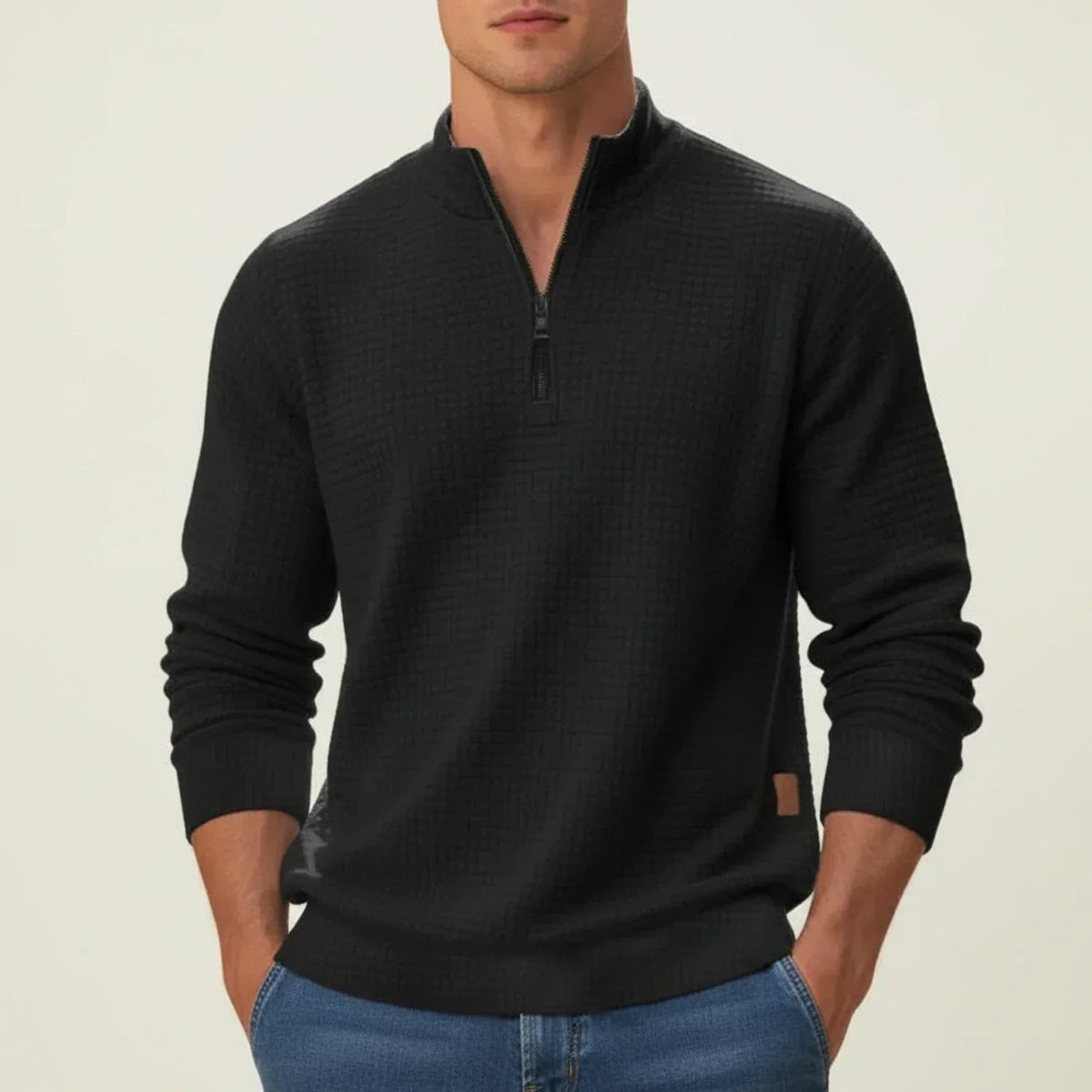 Men's Smart Textured Quarter-Zip Pullover