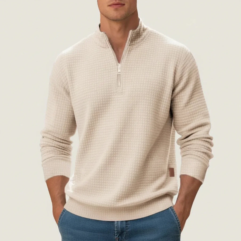 Men's Smart Textured Quarter-Zip Pullover