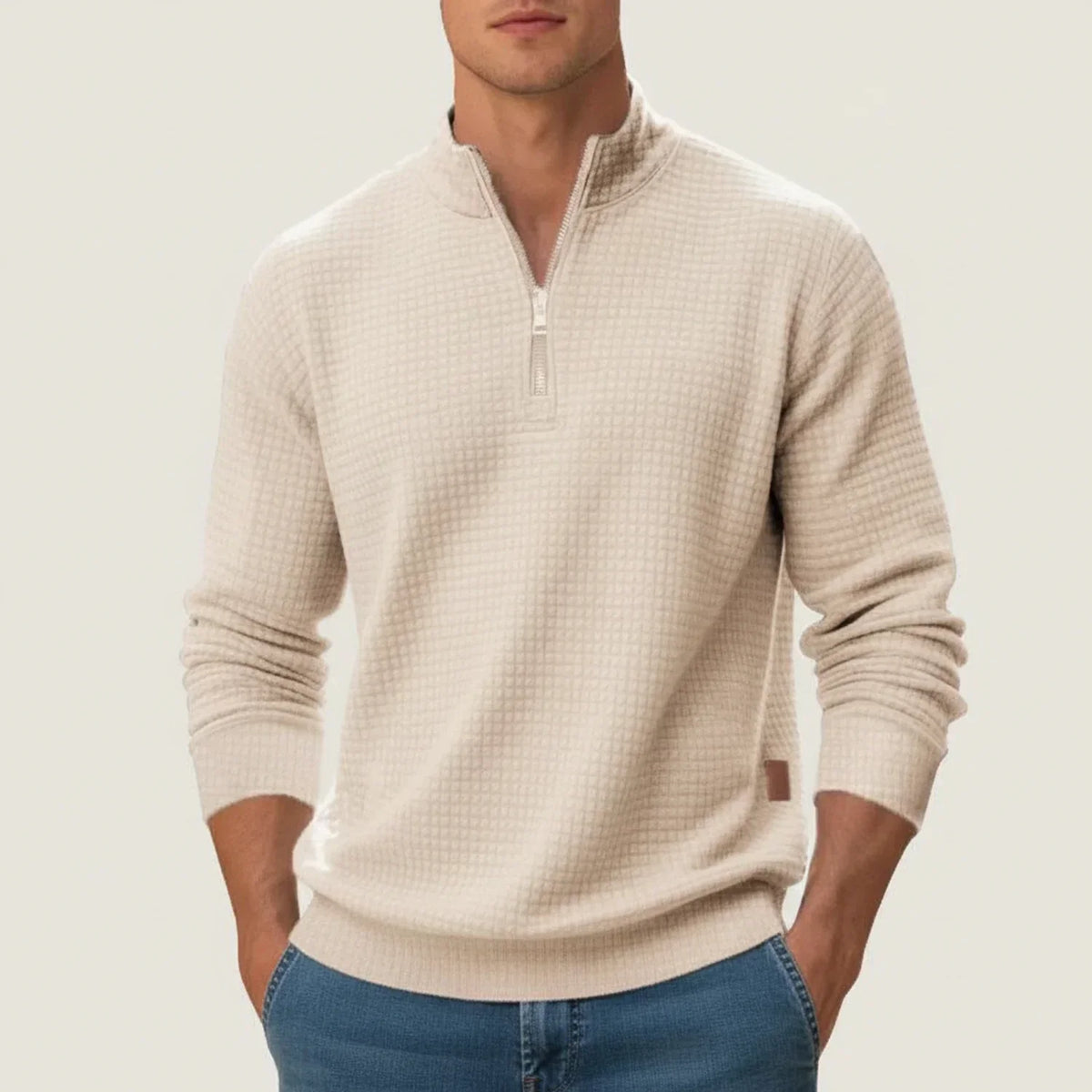 Men's Smart Textured Quarter-Zip Pullover