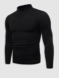 Men's Minimalist Slim-Fit Polo Neck Pullover