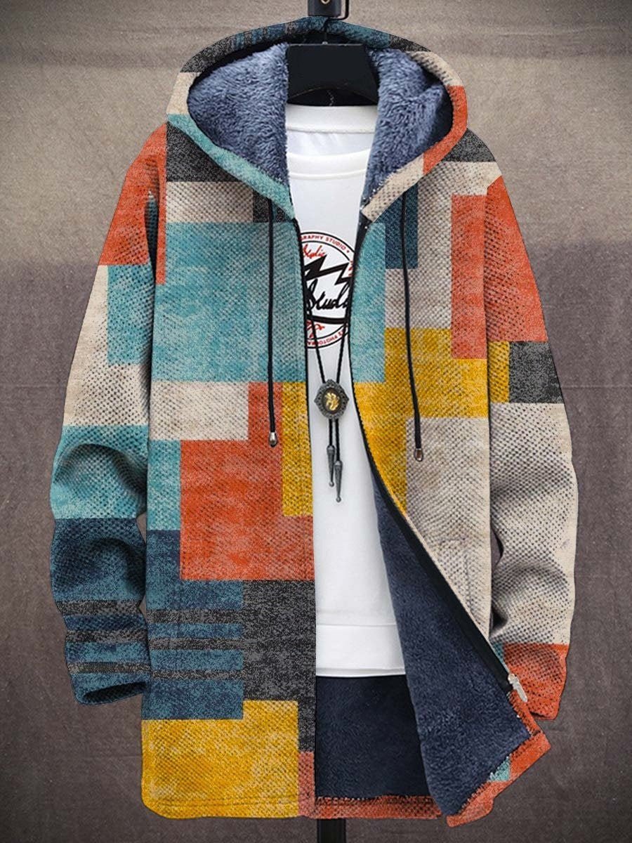 Men's Fleece-Lined Zip-Through Hooded Cardigan