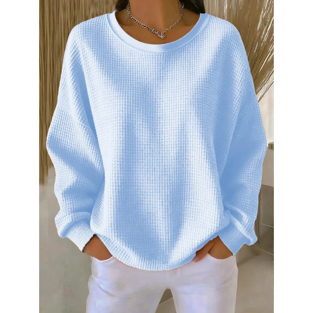 Women's Relaxed Textured Long-Sleeve Pullover