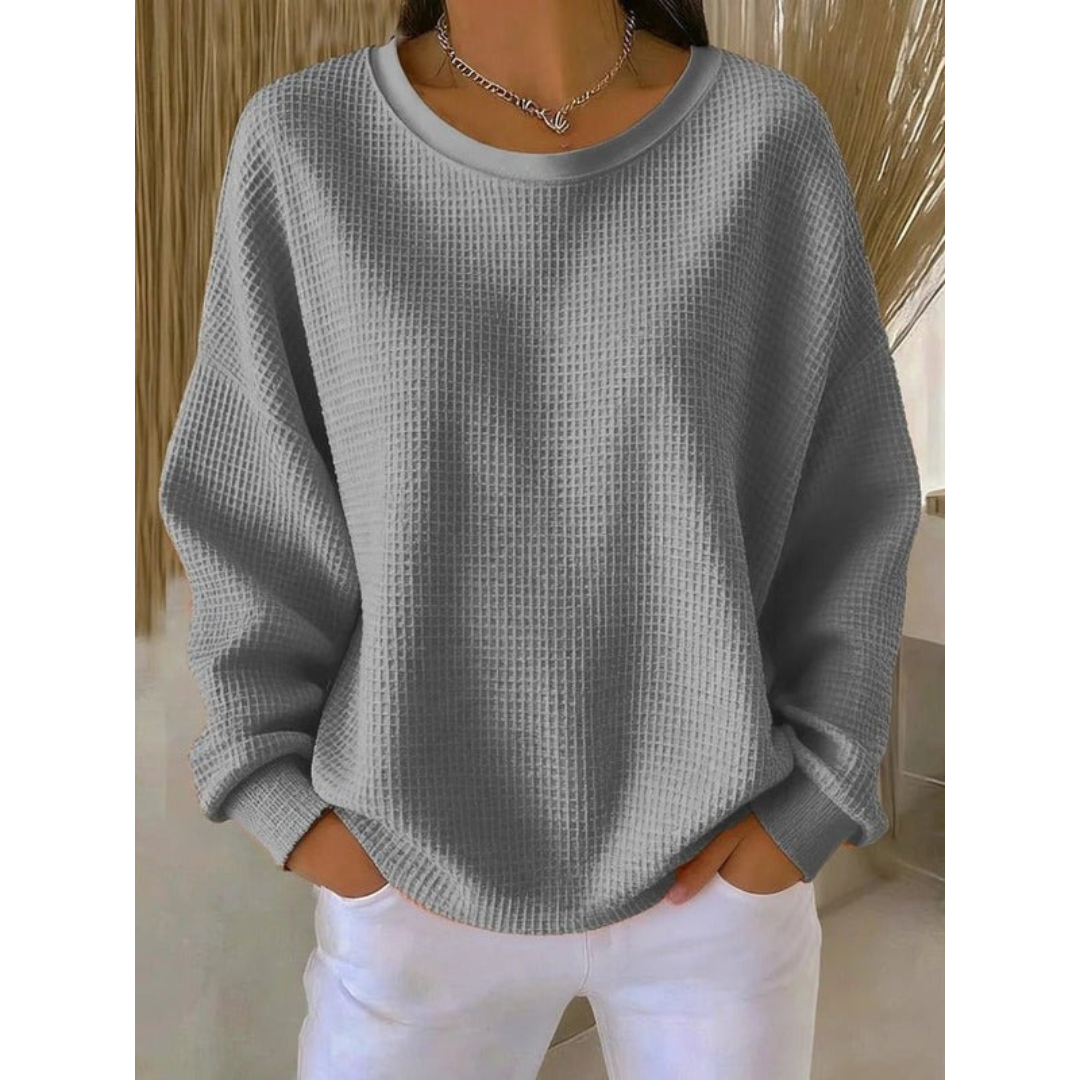 Women's Relaxed Textured Long-Sleeve Pullover