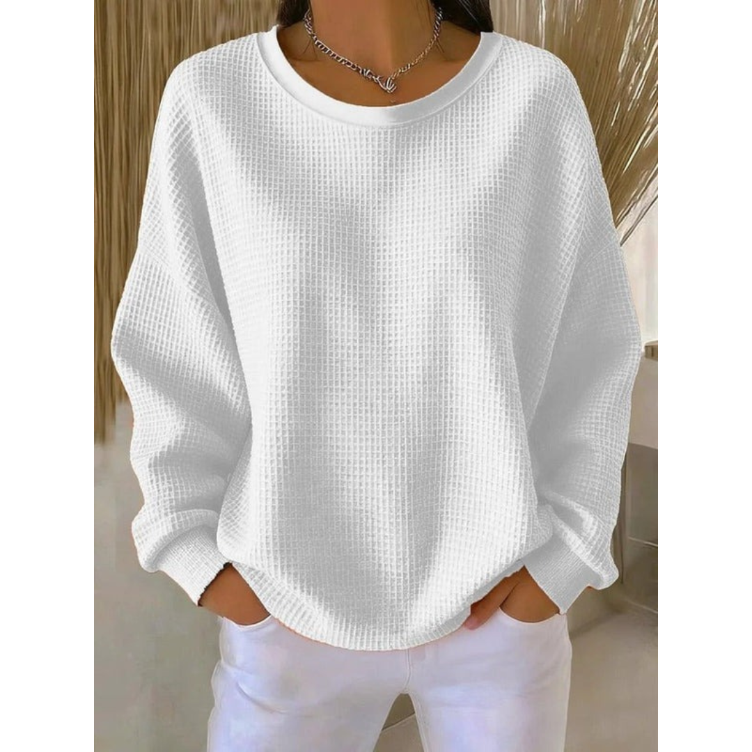 Women's Relaxed Textured Long-Sleeve Pullover