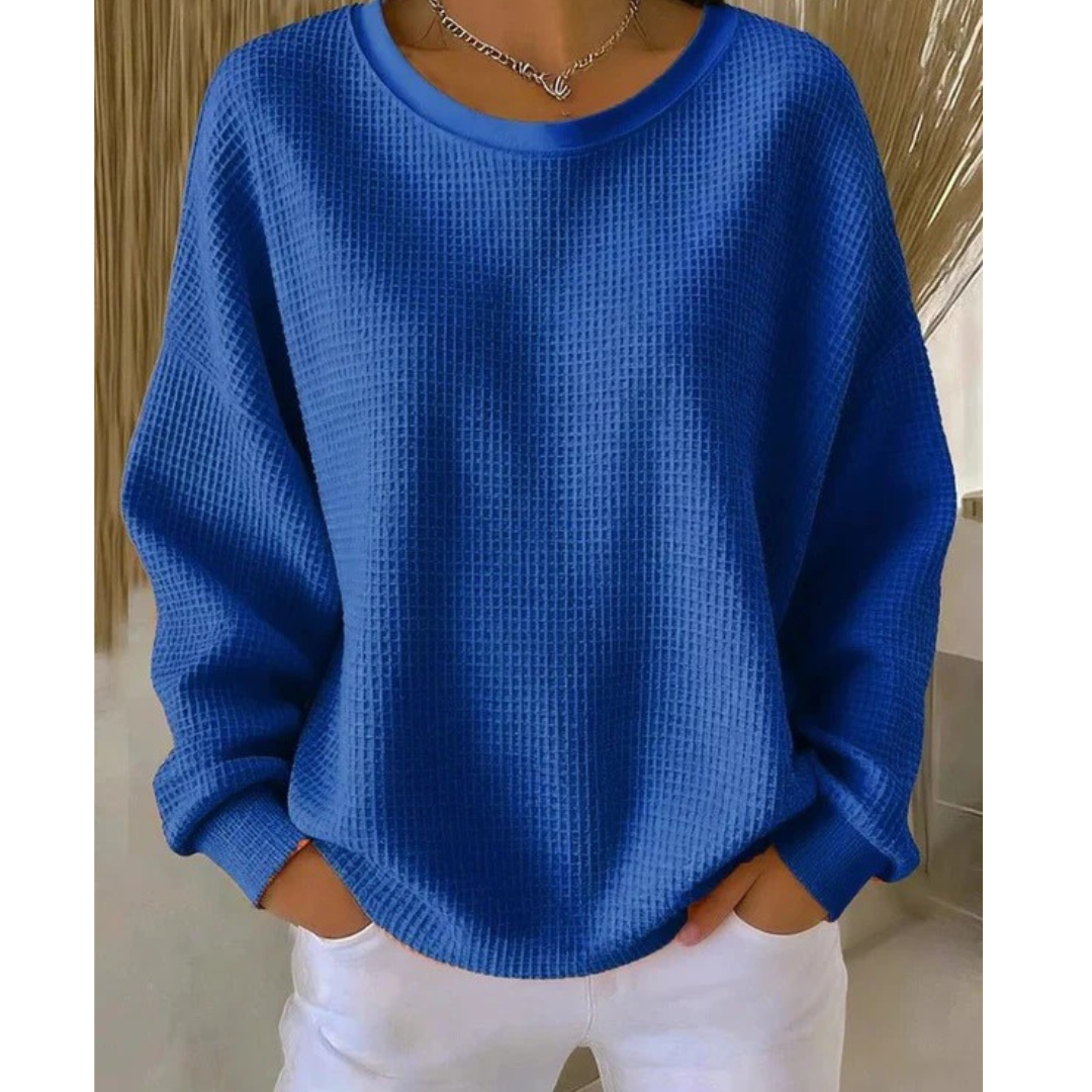 Women's Relaxed Textured Long-Sleeve Pullover