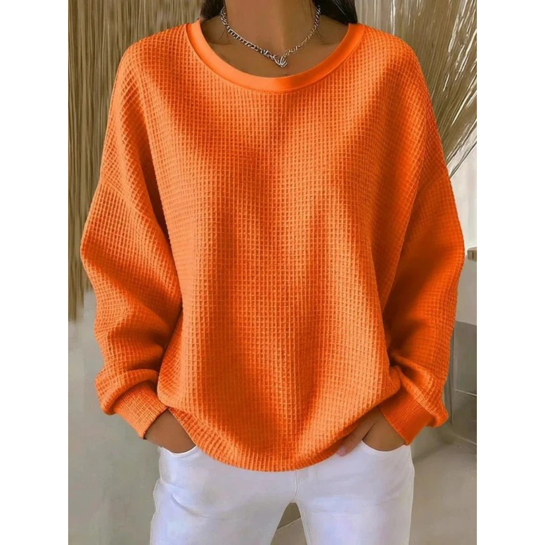 Women's Relaxed Textured Long-Sleeve Pullover