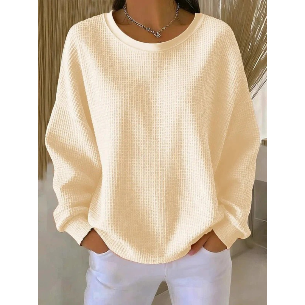 Women's Relaxed Textured Long-Sleeve Pullover
