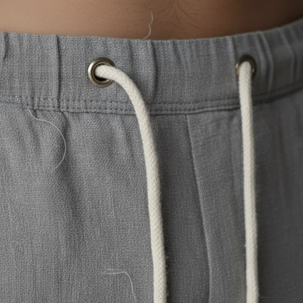 Men's Drawstring Pull-On Wide-Leg Trousers