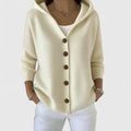 Women's Button-Through Hooded Knit Cardigan