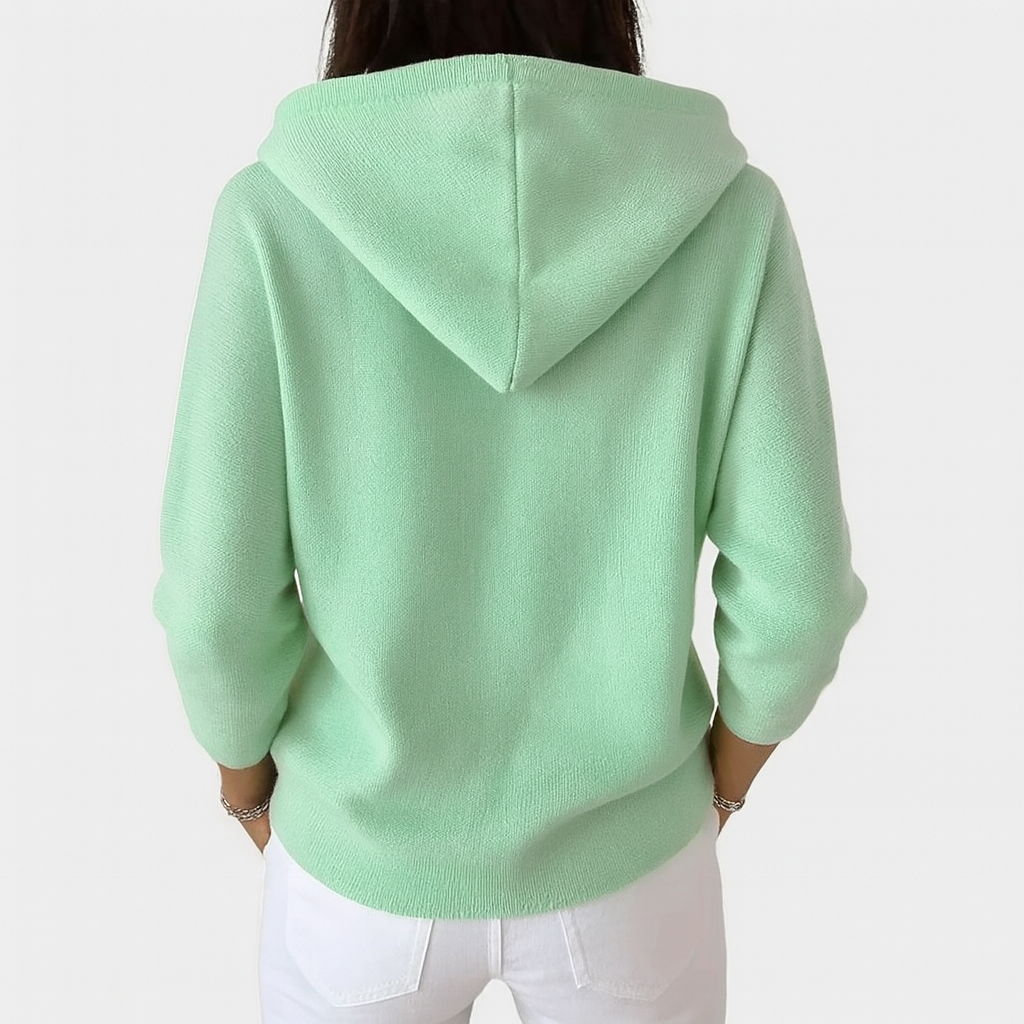 Women's Button-Through Hooded Knit Cardigan