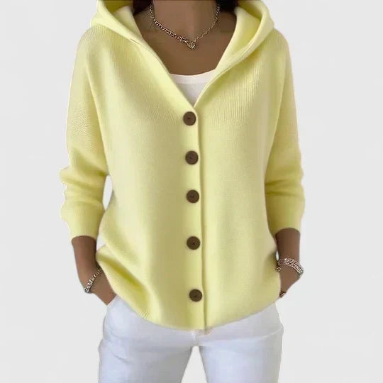 Women's Button-Through Hooded Knit Cardigan