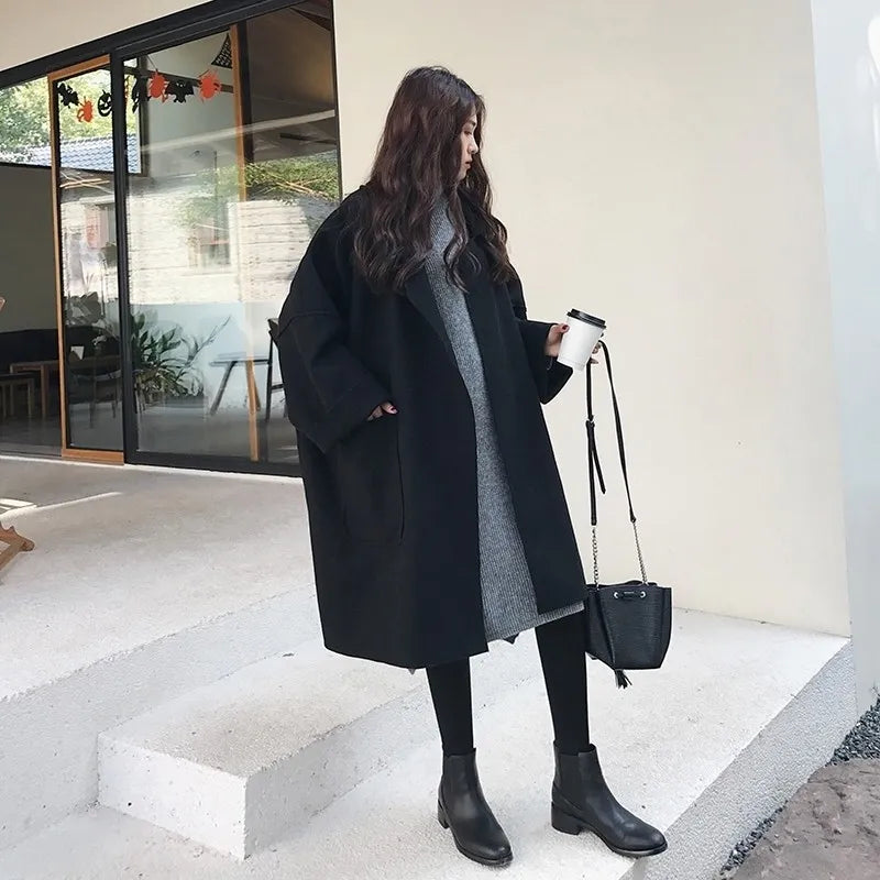 Women's Relaxed Woollen Blend Trench Coat