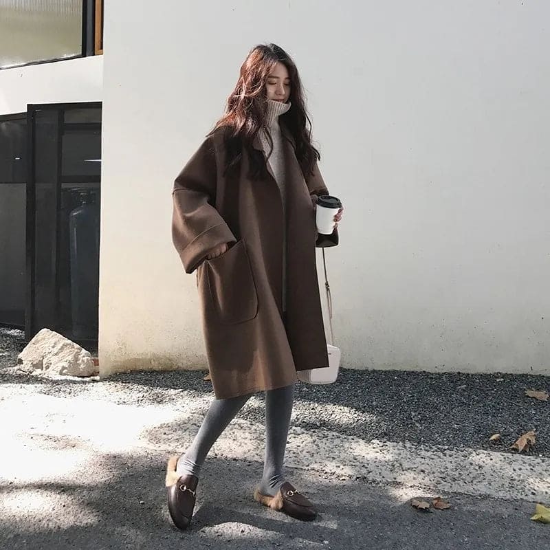 Women's Relaxed Woollen Blend Trench Coat