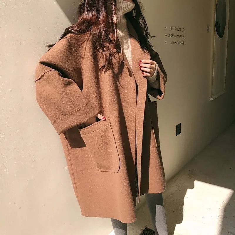 Women's Relaxed Woollen Blend Trench Coat