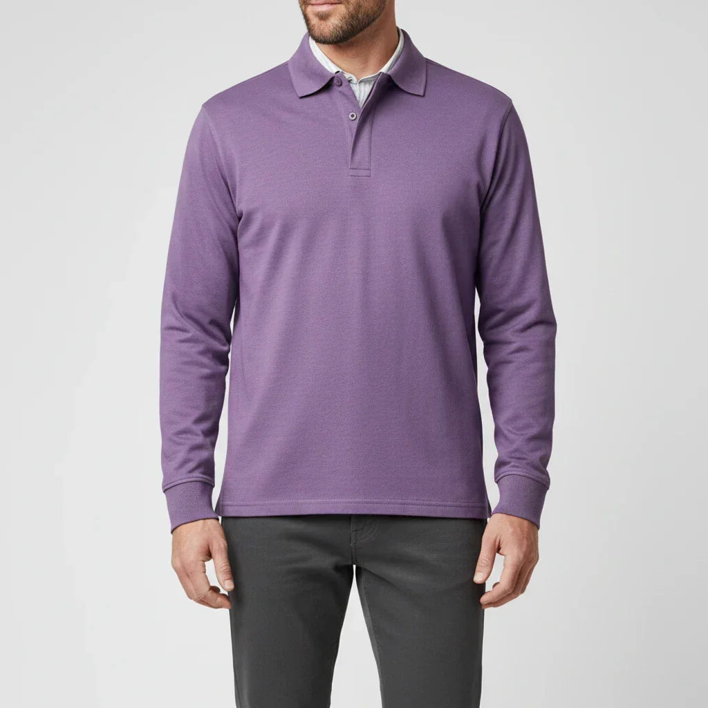 Men's Long Sleeve Collared Smart Casual Polo
