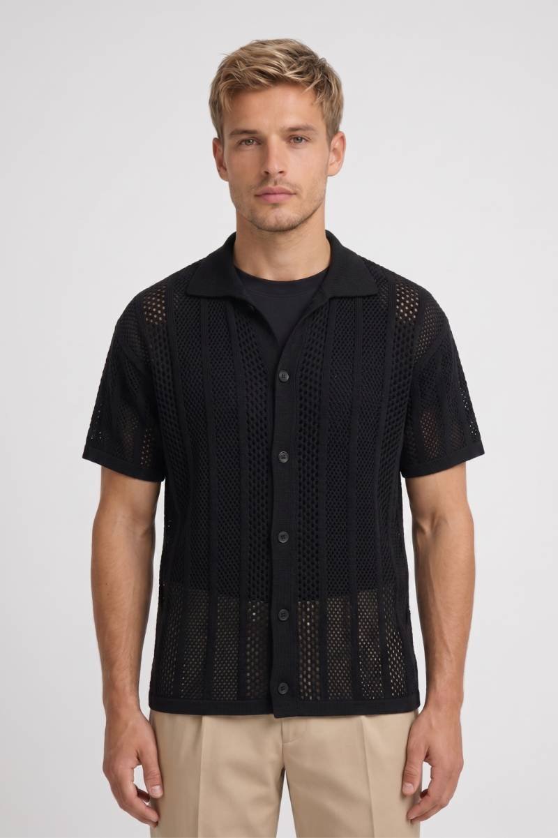 Men's Open Mesh Knit Polo