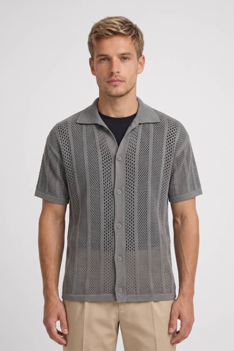 Men's Open Mesh Knit Polo