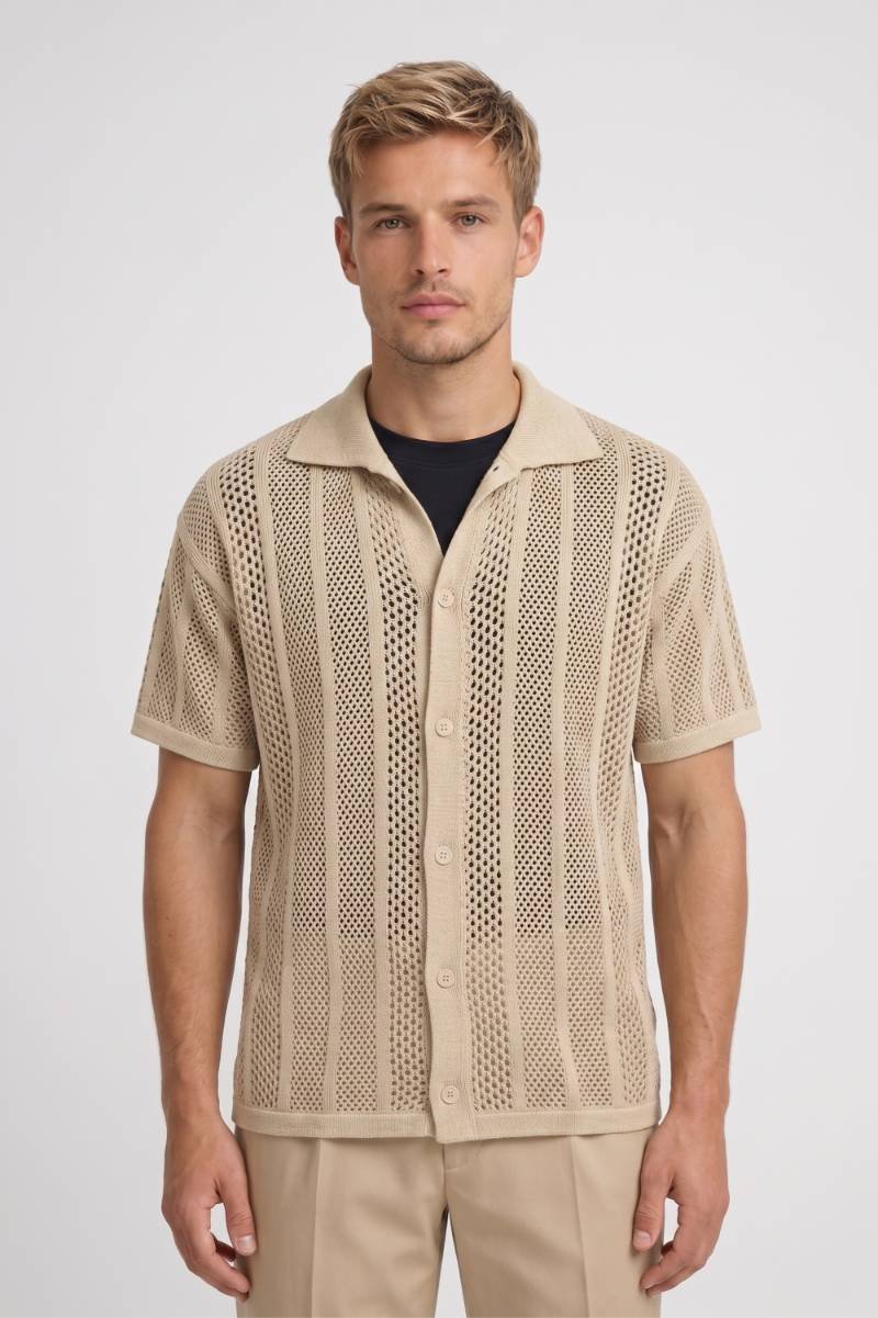 Men's Open Mesh Knit Polo