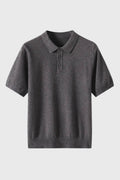 Men's Knitted Polo with Ribbed Trims