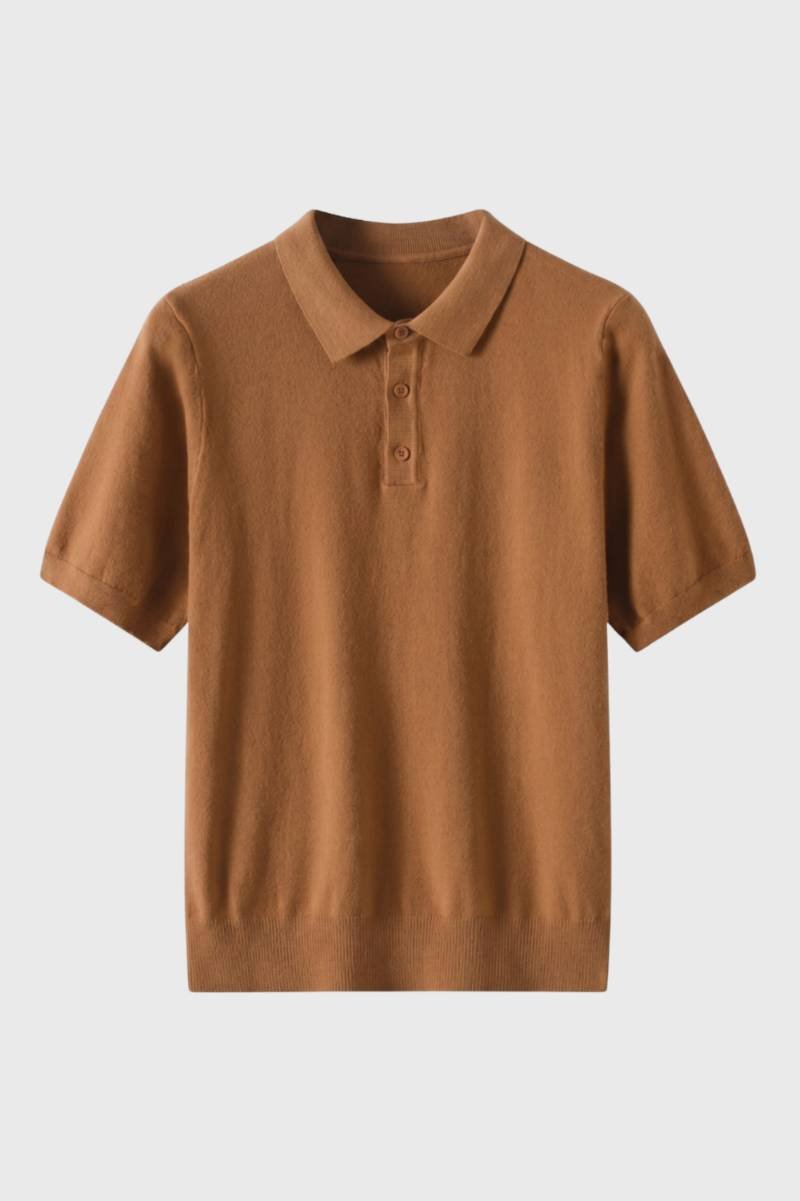 Men's Knitted Polo with Ribbed Trims