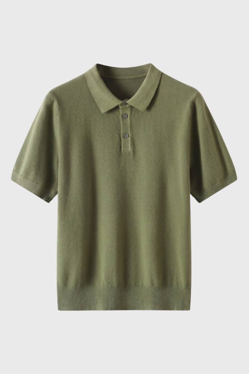 Men's Knitted Polo with Ribbed Trims