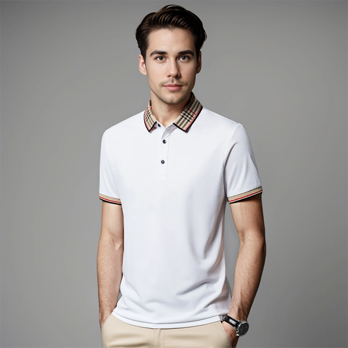 Men's Smart Contrast Collar Piqué Polo