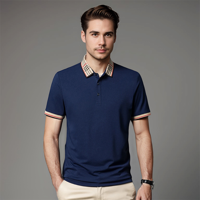 Men's Smart Contrast Collar Piqué Polo