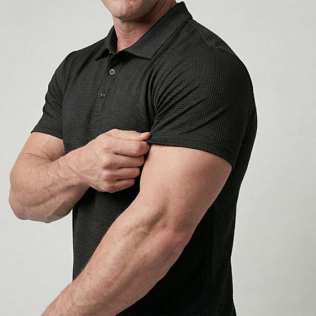Men's Breathable Stretch Textured Polo