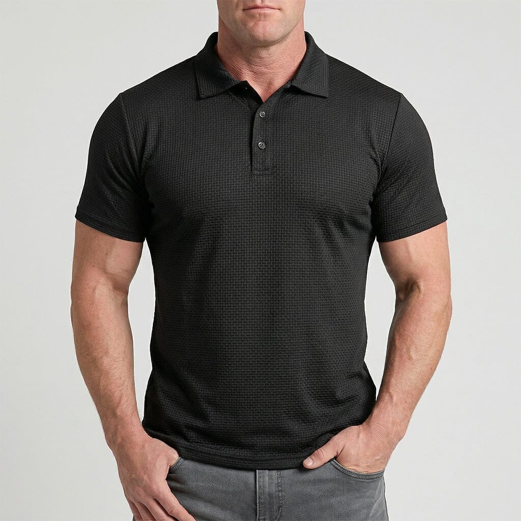 Men's Breathable Stretch Textured Polo