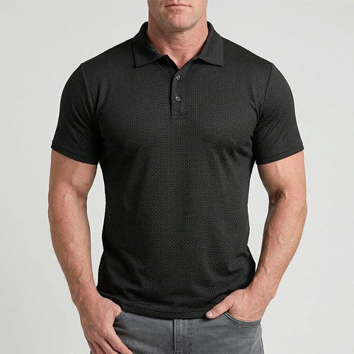 Men's Breathable Stretch Textured Polo