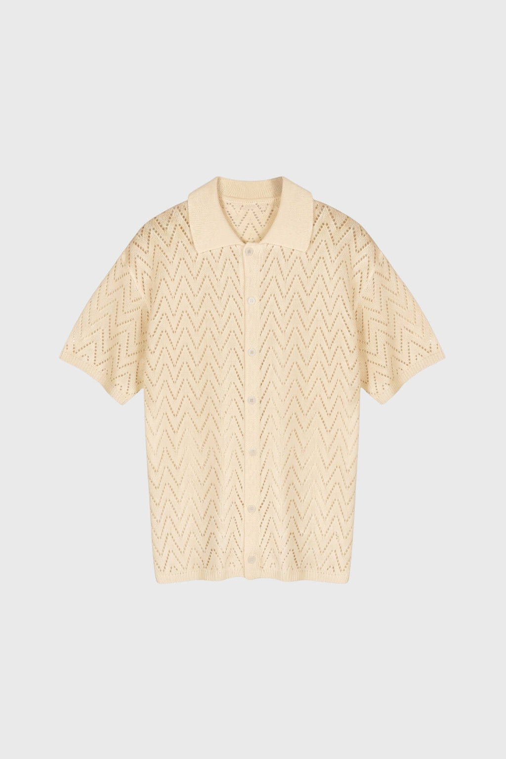 Men's Knitted Button-Through Printed Polo