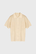 Men's Knitted Button-Through Printed Polo