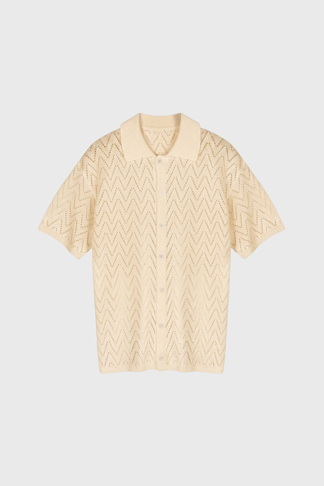 Men's Knitted Button-Through Printed Polo