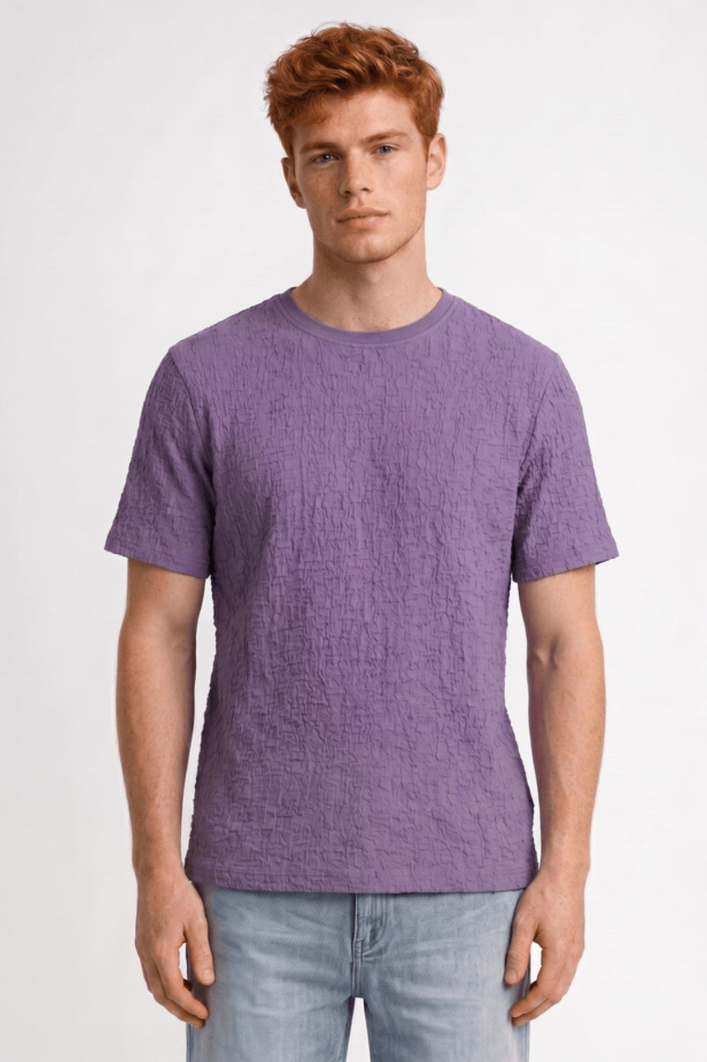 Men's Relaxed Crinkle Crew Neck T-Shirt