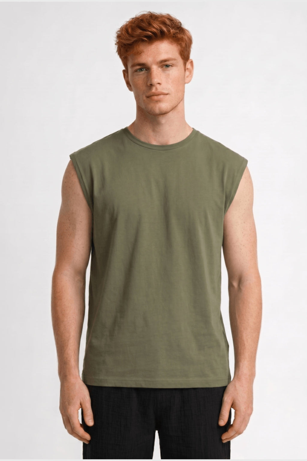 Men's Boxy Crew Neck Sleeveless Top