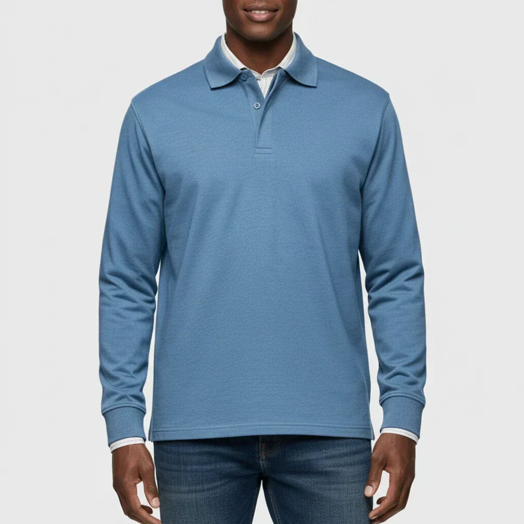 Men's Long Sleeve Collared Smart Casual Polo