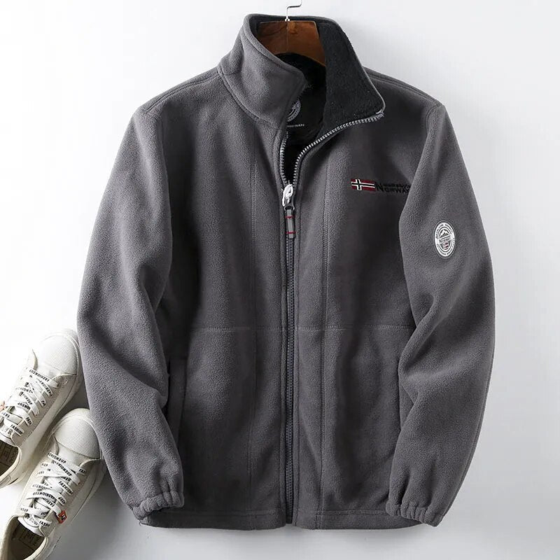 Men's High Collar Full-Zip Fleece Jacket