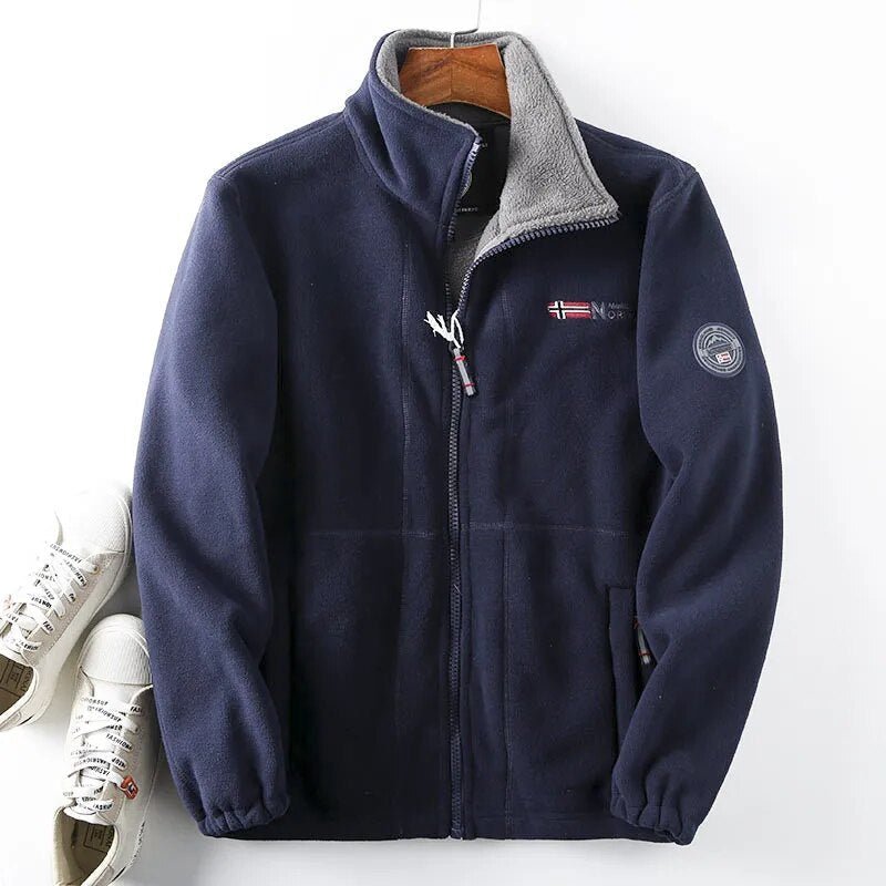 Men's High Collar Full-Zip Fleece Jacket