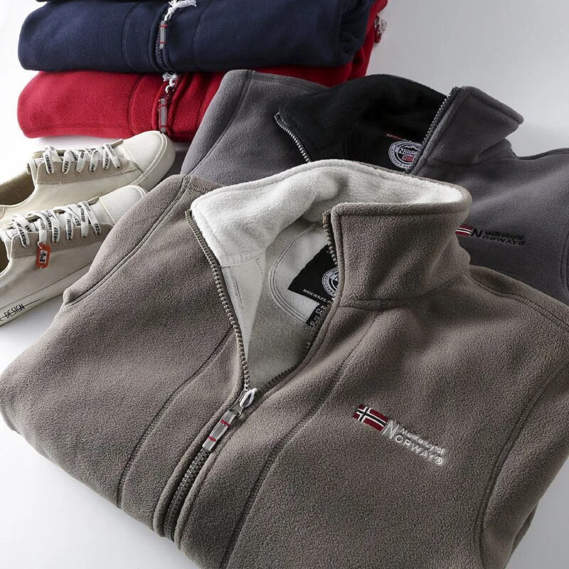 Men's High Collar Full-Zip Fleece Jacket